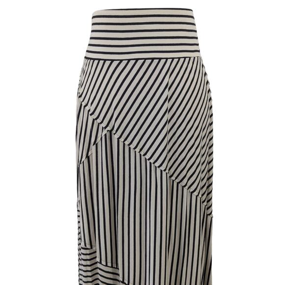 NWOT! COLDWATER CREEK! CREAM/BLACK STRIPED, KNIT JERSEY X-LONG MIDI SKIRT! SZ  M - Picture 4 of 10